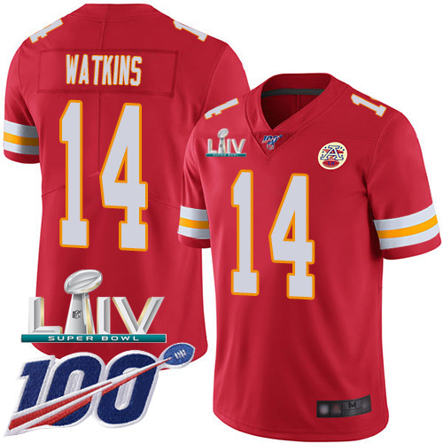 Kansas City Chiefs Nike #14 Sammy Watkins Red Super Bowl LIV 2020 Team Color Men Stitched NFL 100th Season Vapor Untouchable Limited Jersey->youth nfl jersey->Youth Jersey